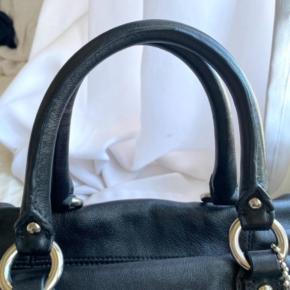 Coach Black Leather Ashley Handbag - Picture 6 of 9